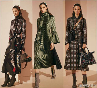 Fendi Pre-Fall 2017 这一季集聚了浪漫元素和现代主义，华丽又复古， 从头到脚都是精致又漂亮