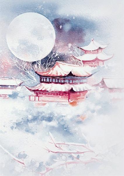 雪，月