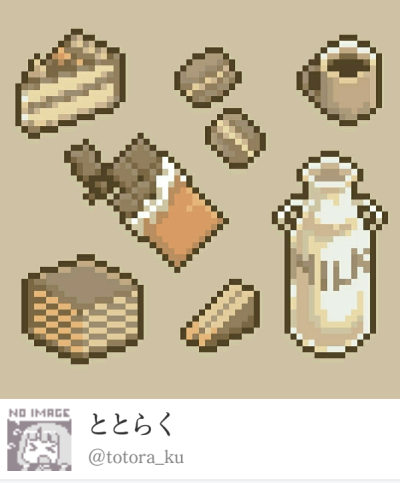 Twitter上分享的像素画 作者见图下方，来源dotpict