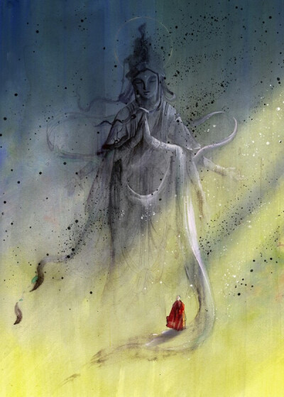 曾虑多情损梵行， 入山又恐别倾城，
世间安得双全法， 不负如来不负卿。