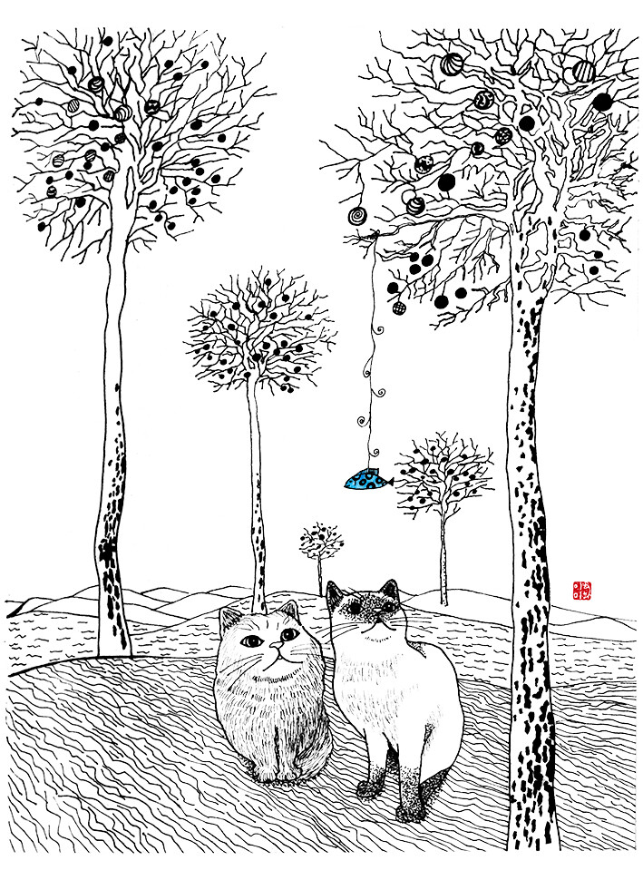 猫插画 图案 画师???????