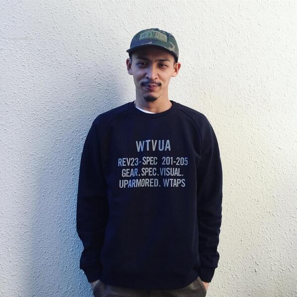 在途 潮玩艺 WTAPS 16AW WTVUA CREW NECK 西山彻标语套头卫衣