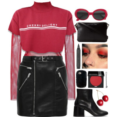 A fashion look from February 2017 featuring red long sleeve shirt, Yves Saint Laurent and black leather shoes. Browse and shop related looks.