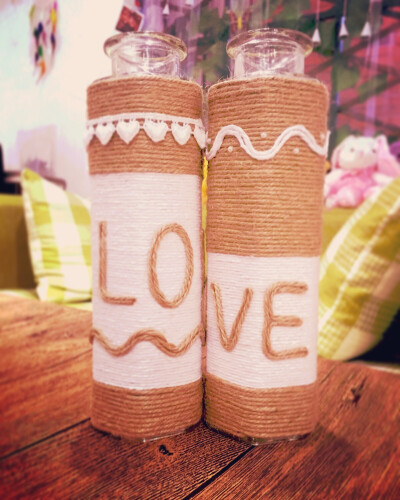 #dryflower#linen#麻绳#麻布#handmade#DIY#手工#home decor#twine #bottle#shininghouse 