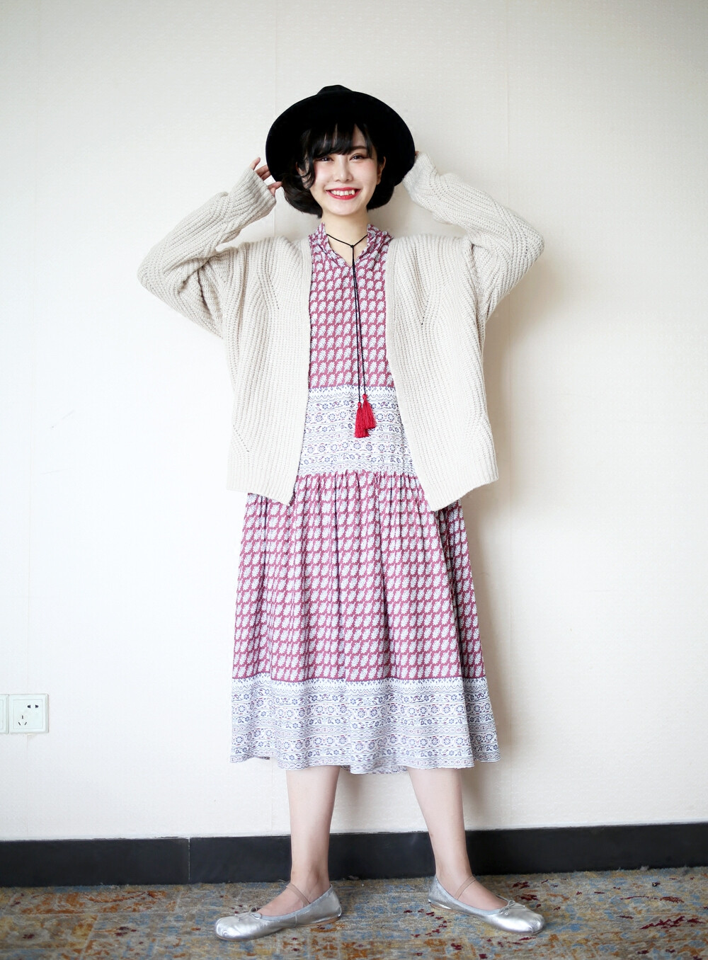 CREAMCHILD16秋冬慵懒感文艺纯色宽松百搭厚制毛衣开衫女