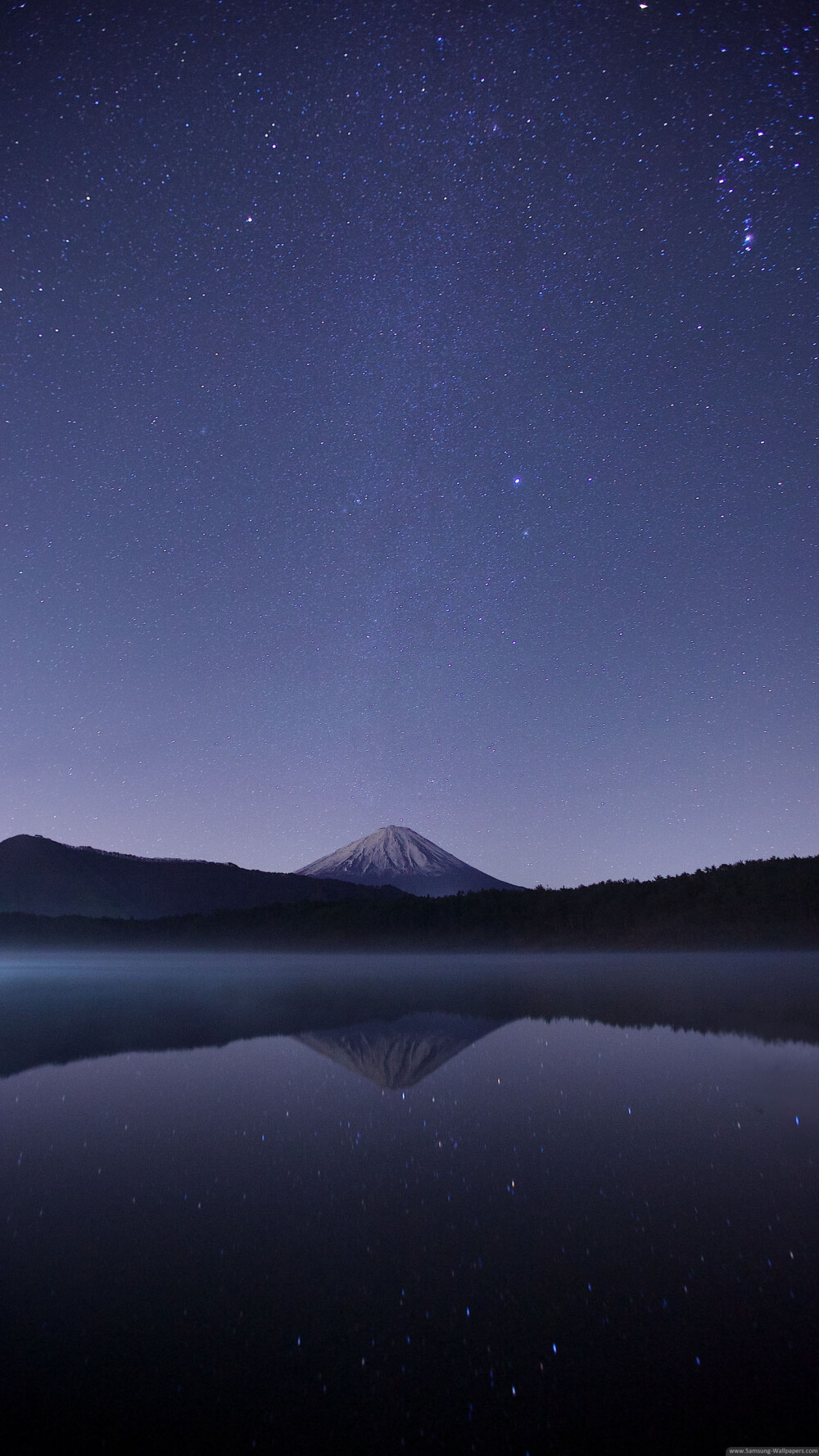 三星手机壁纸【1440x2560】Samsung Galaxy S6 紫色 星空 雪山 湖泊