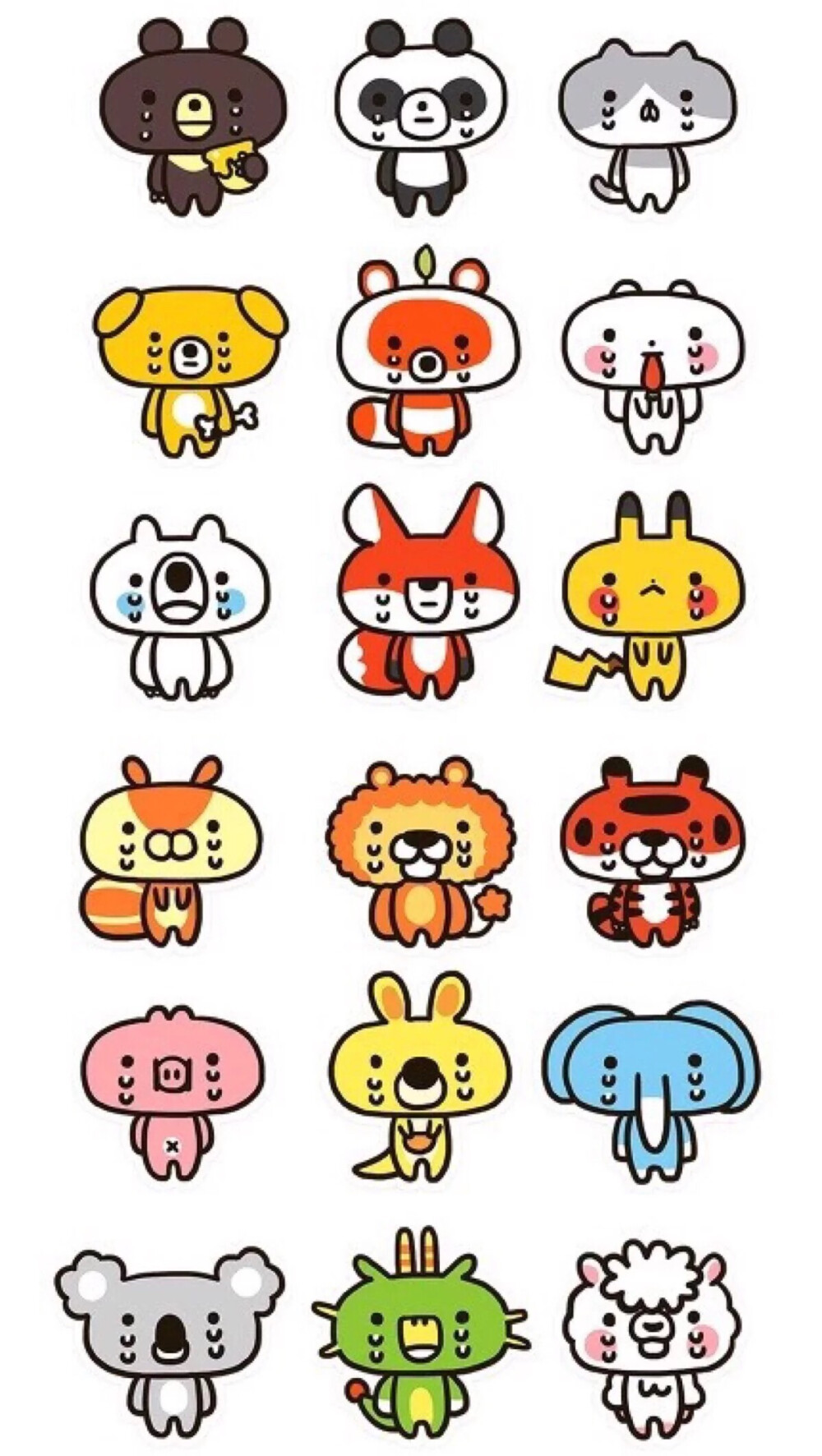 简单插画萌物小清新平铺可爱壁纸290229