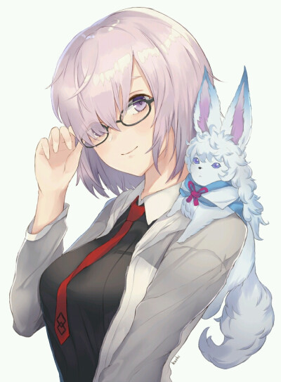 【来源P站，侵删】マシュ&フォウ
画师：カチ
玛修·基列莱特，《Fate/Grand Order》（简称：FGO，命运—冠位指定）中作为初始Servant而初次登场。 在人理延续保障机构（迦勒底）与主人公邂逅的拥有不可思议氛围的心…