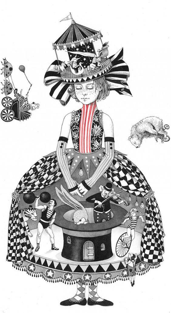 来自以色列插画师Sveta Dorosheva 绘画作品一组
黑白手绘线描 手账素材 装饰画