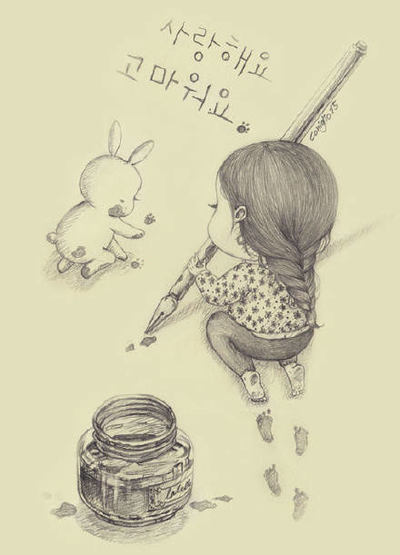 萌兔子和小女孩