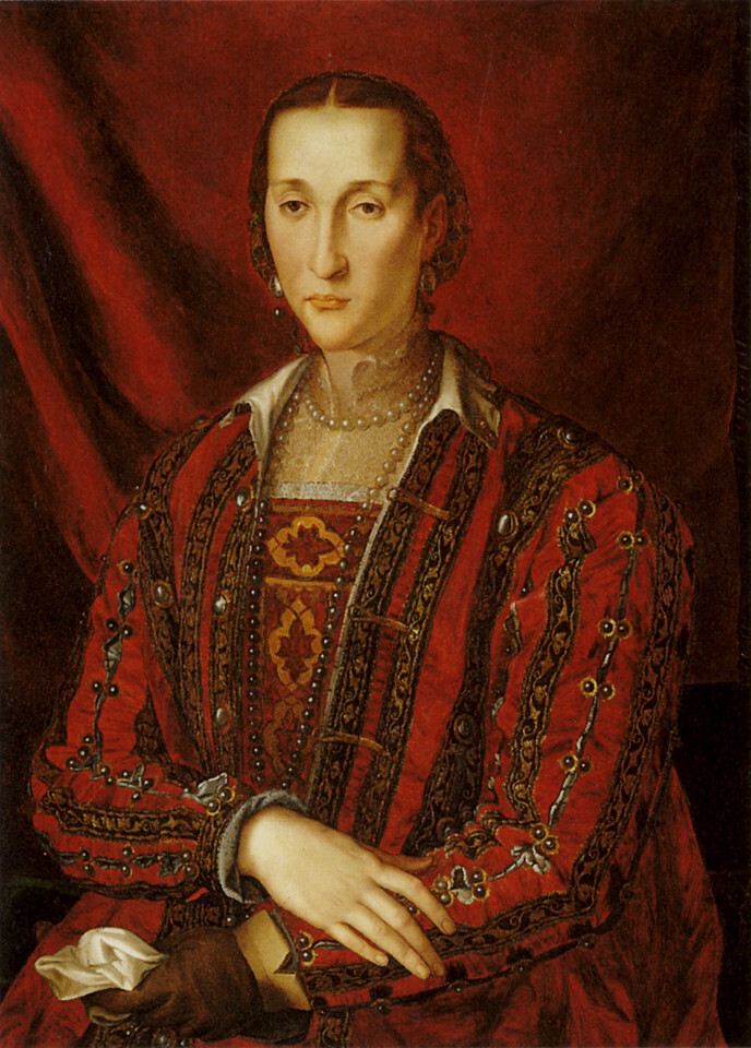 伊莲诺拉的肖像﹝Portrait of Eleanora di Toledo﹞ 1560 年 油彩·画板，85 x 65 公分 国家艺廊，华盛顿﹝Washington DC﹞，美国