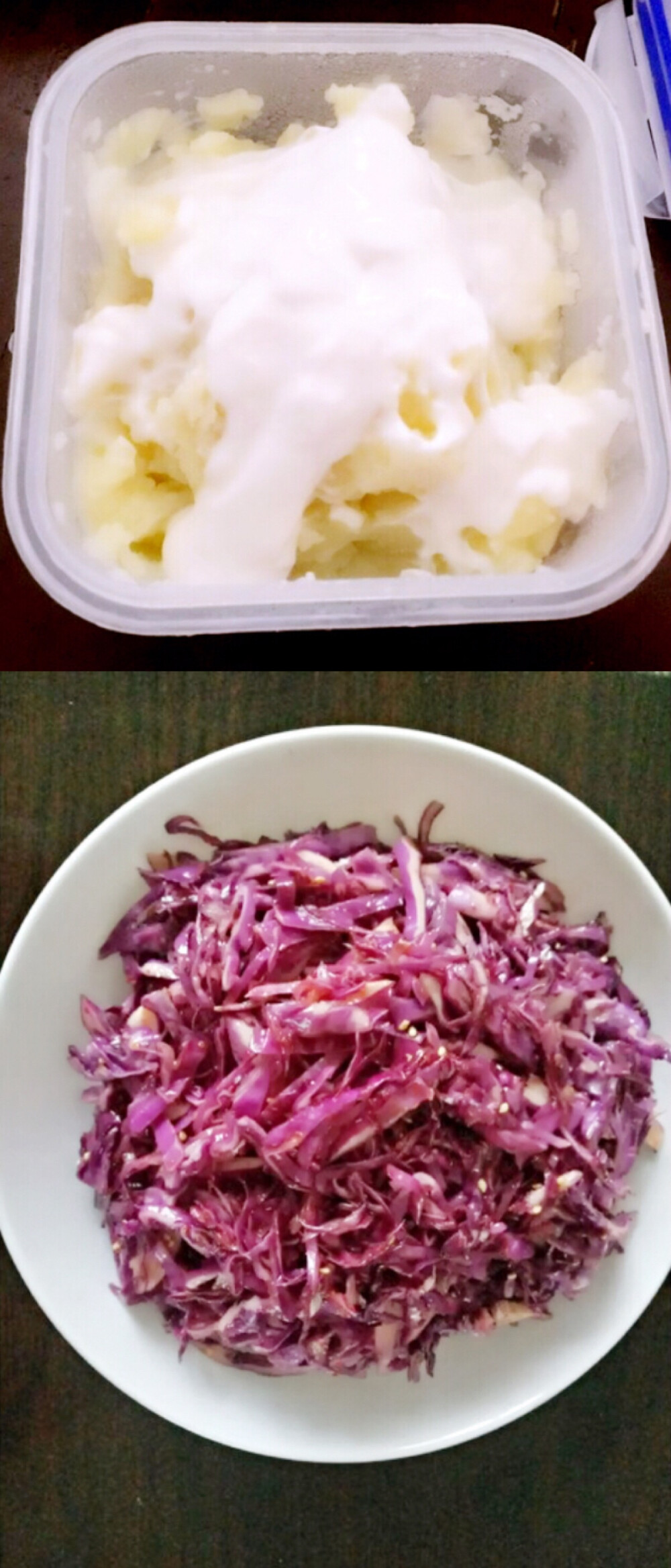 酸奶土豆泥＆凉拌紫甘蓝