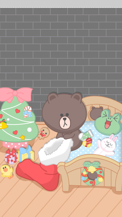 line friends 壁纸 iPhone 可妮兔布朗熊 