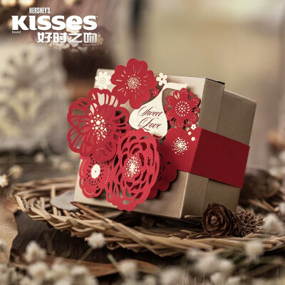 好时KISSES巧克力500g*3+婚庆喜糖盒*48个 以爱之名 马口系列