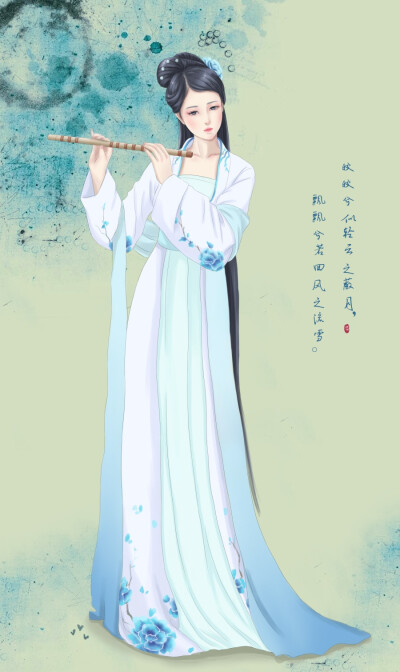 古风人物插画图片