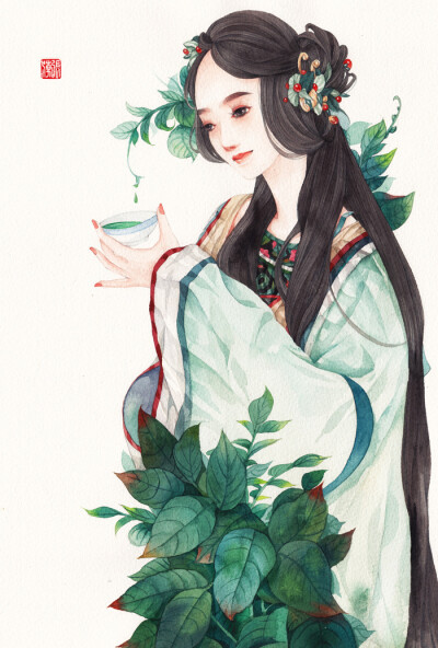 古风人物插画图片