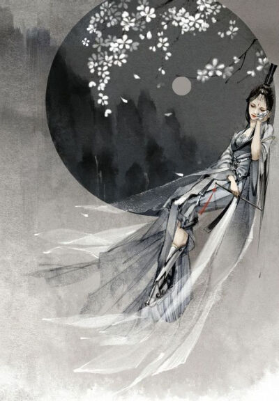 古风人物插画图片