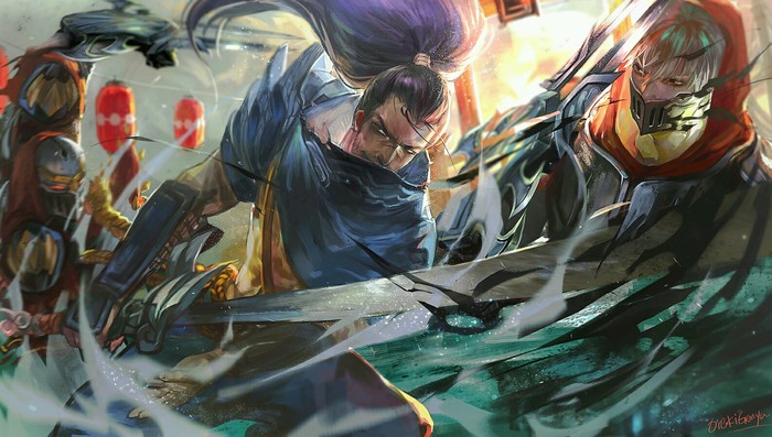 亚索 YASUO 疾风剑豪(作者不详&见水印，如侵权，勿删）