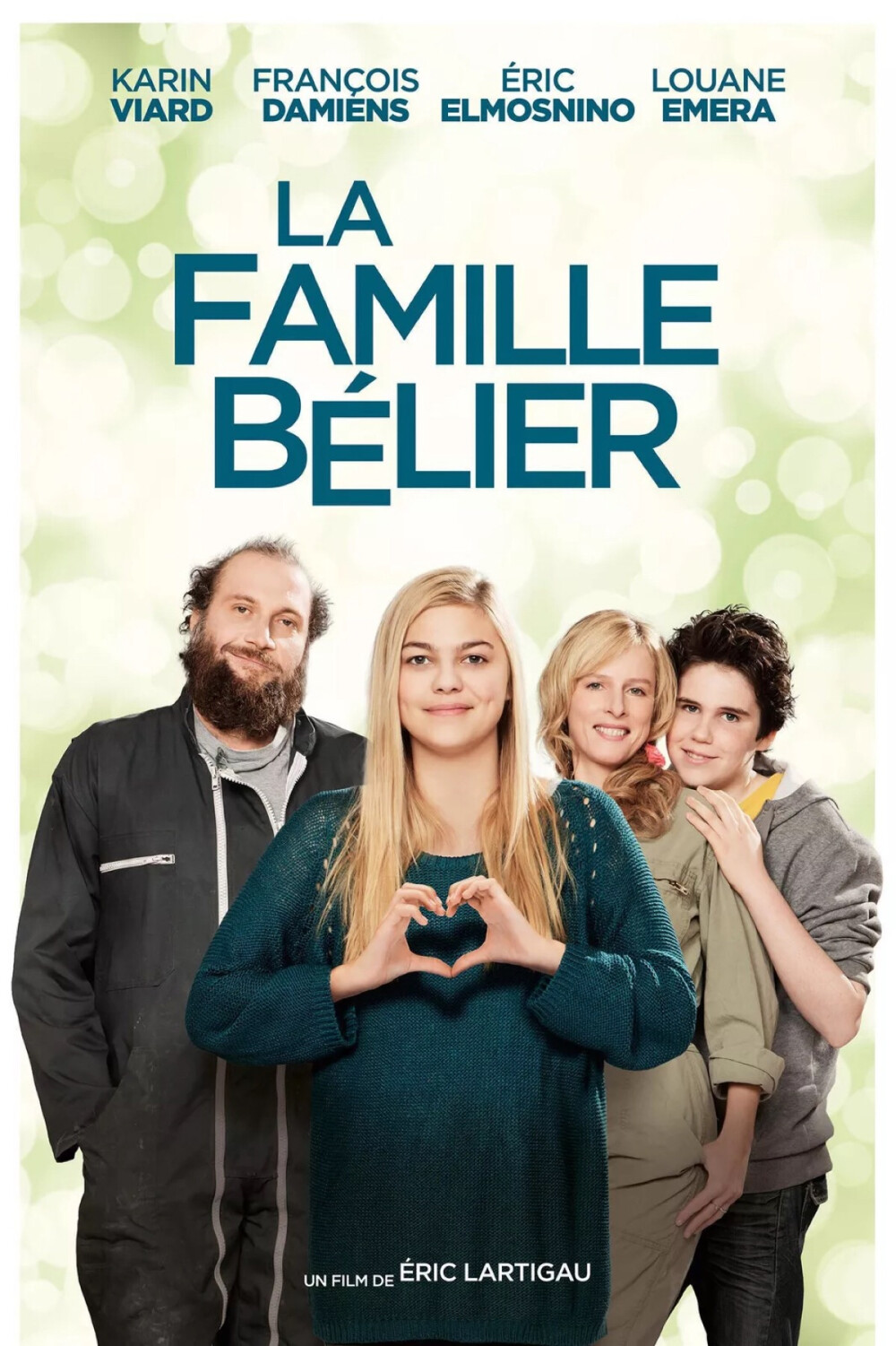 La famille Bélier. 贝利叶一家。
比较温情的家庭喜剧，出生在聋哑人家庭的女主，却拥有了完美的歌喉，在追寻梦想和守护家庭之间摇摆不定，内心矛盾。
音乐很棒，女主由歌手Louane 扮演，歌曲都很好听很经典。