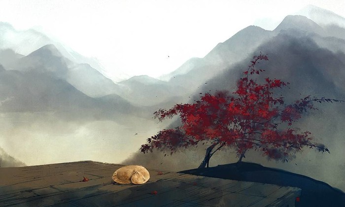 古风风景插画作者伊吹五月