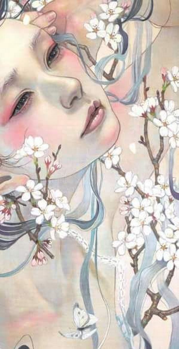 穿过发梢，是你的温柔 ~ 插画 Miho Hirano