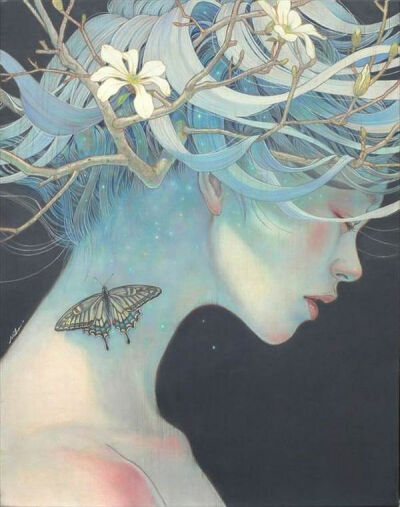 穿过发梢，是你的温柔 ~ 插画 Miho Hirano