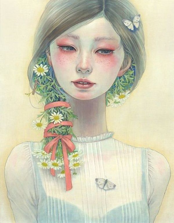 穿过发梢，是你的温柔 ~ 插画 Miho Hirano