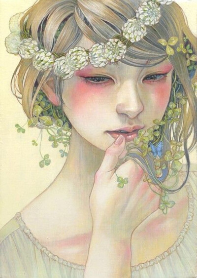 穿过发梢，是你的温柔 ~ 插画 Miho Hirano