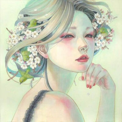 穿过发梢，是你的温柔 ~ 插画 Miho Hirano