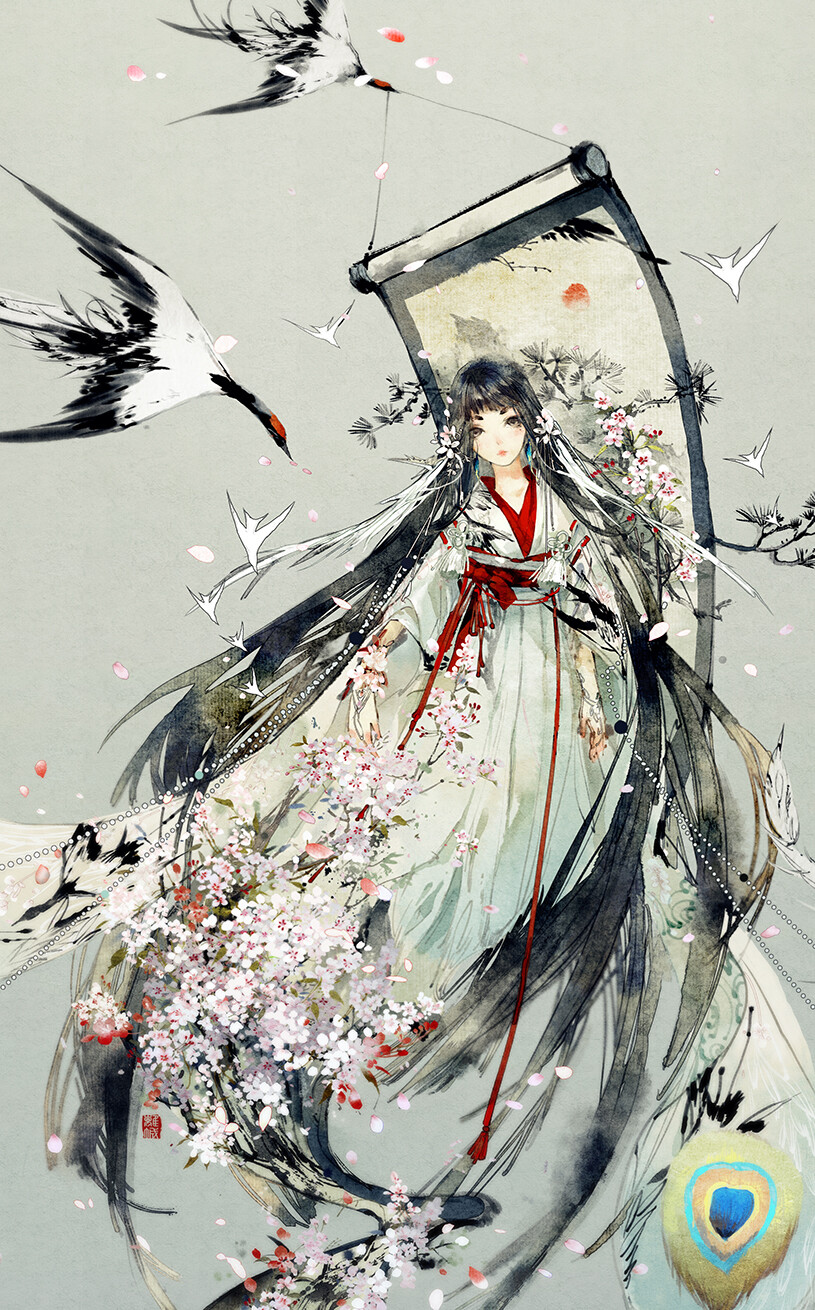 阴阳师 花鸟卷 画师：离城 本作品pixiv id=61406047