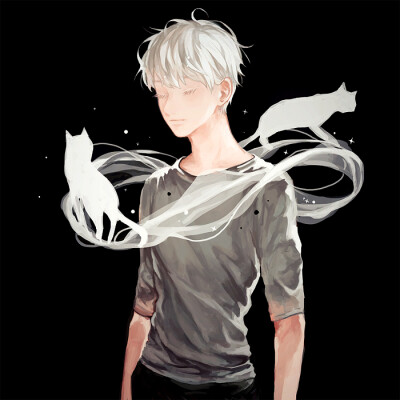 插画头像 男 猫