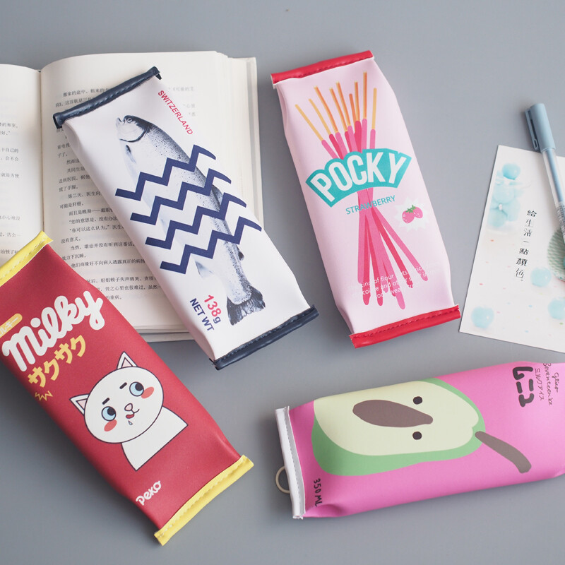韩国创意零食铅笔袋女大容量学生铅笔盒文具韩版学习用品收纳包