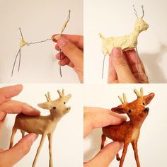 “I made a deer for an upcoming diorama. Here are the basic steps I take when making a sculpt. Armature is your sculpting BFF!”