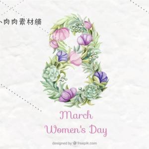 手绘三八妇女节海报卡片贺卡促销活动AI矢量设计素材AI195