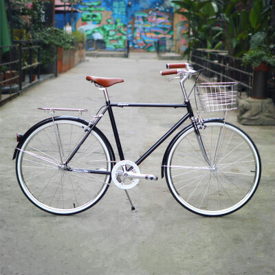 TSUNAMI速那米城市通勤复古自行车带不锈钢车篮货架铬钼钢车架