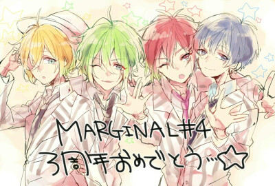 ★☆MARGINAL＃4☆★
桐原アトム(Atom)
蓝羽ルイ(Rui)
野村エル(L)
野村アール(R)
绘师:しえろ 本作品来自pixiv