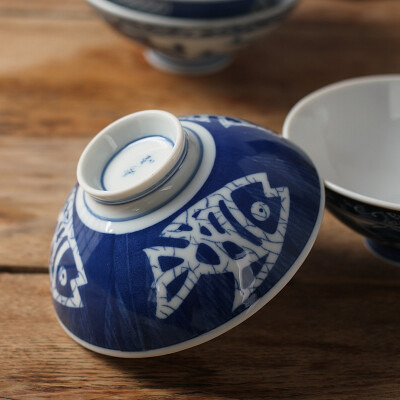 创意陶瓷米饭碗日本进口餐具 美浓烧釉下彩家用日式和风吃饭小碗