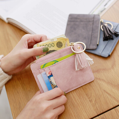 梨花娃娃卡包女式韩国韩版薄款多卡位简约可爱小清新迷你小零钱包