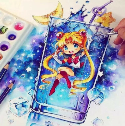〖凉糕〗水冰月 水彩 唯美