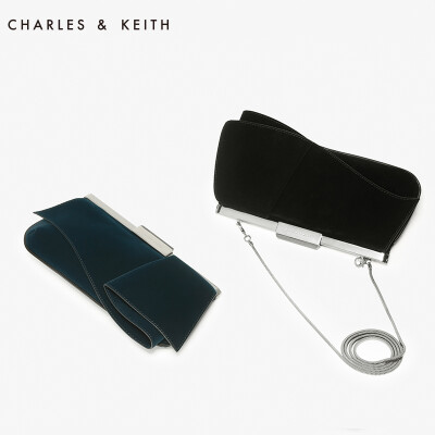 CHARLES&amp;KEITH 单肩包 CK270680480 绒面晚宴手拿包斜挎女包