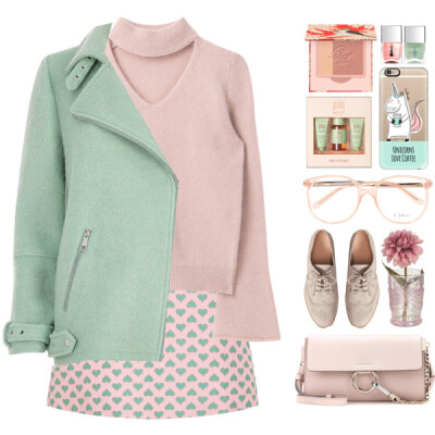 A fashion look from February 2017 featuring boxy tops, river island coats and short a line skirt. Browse and shop related looks.