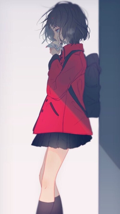 女生头像.手机壁纸.二次元.高冷.红衣.冷艳 by:凉惜