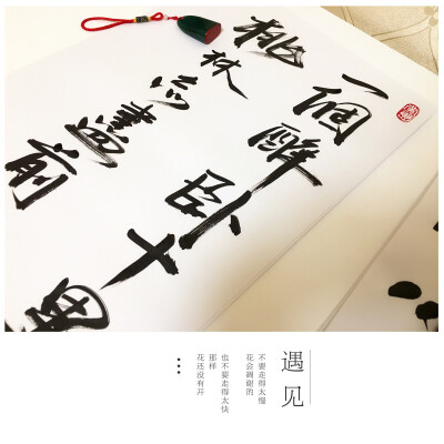 一个醉卧十里桃林 毛笔字