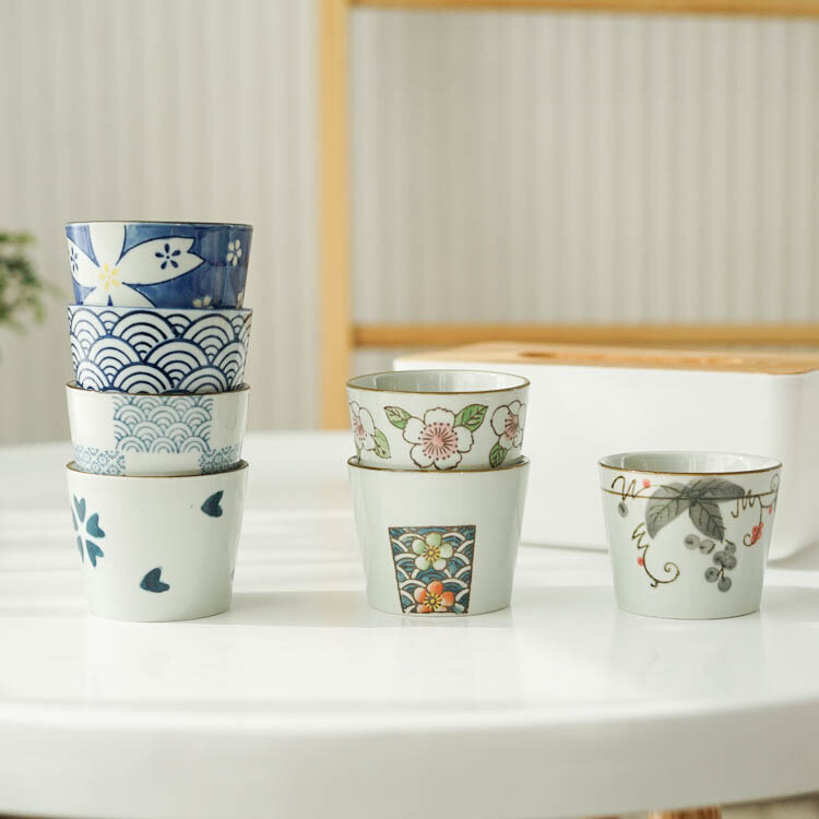 唯Nature 日式和风田园陶瓷茶杯日式杯子杯具手绘釉下彩 茶具水杯