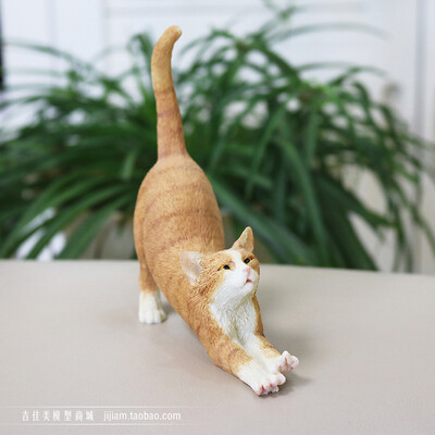 吉佳美官方正品美国硬毛猫仿真猫模型宠物猫咪摆件可爱树脂工艺品