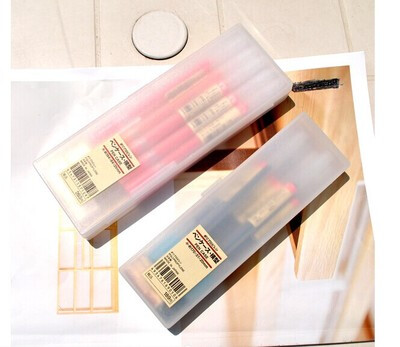 日本MUJI无印良品文具笔盒包邮 塑料透明铅笔盒|小号\大号\两段式