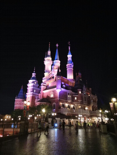 #上海之行#拍一张城堡的近景，夜晚的城堡真美٩(๑❛ᴗ❛๑)۶