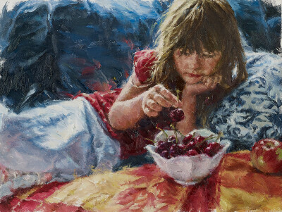 Carla D'aguanno/
The Cherry Bowl/
Oil/
-2016/
22.86 x 30.48 cm/
(9" x 12")/
Collection of the Artist