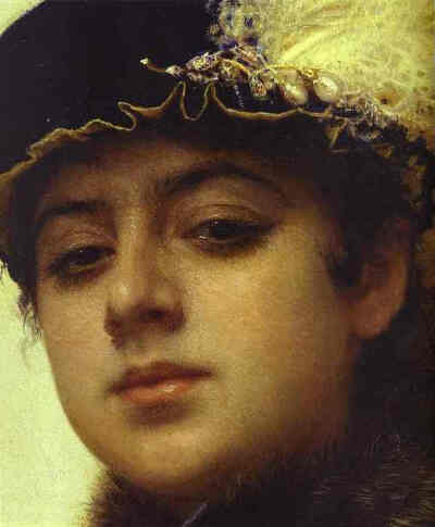 Ivan Nikolaevich Kramskoy (1837-1887)/
Portrait of a Woman [detail]/
Oil on canvas/
1883/
The Tretyakov Gallery (Moscow, Russian Federation)