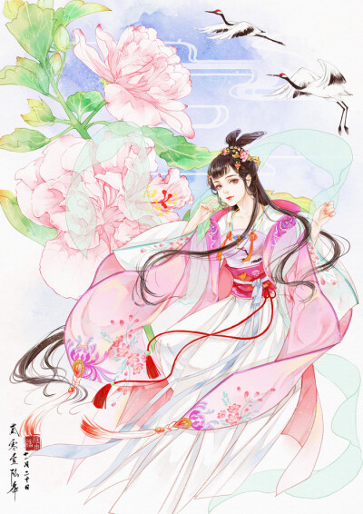 古风美人 绘师 槿木 花仙子